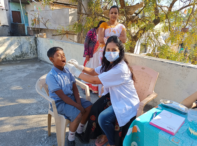 Patient receiving dental treatment at the best dental clinic in Nagpur